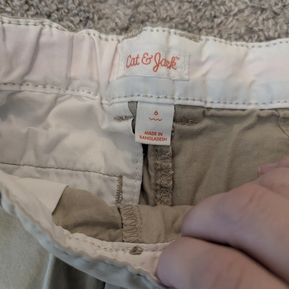 Cat & Jack Tan Flat Front Shorts with Cotton Twill Fabric